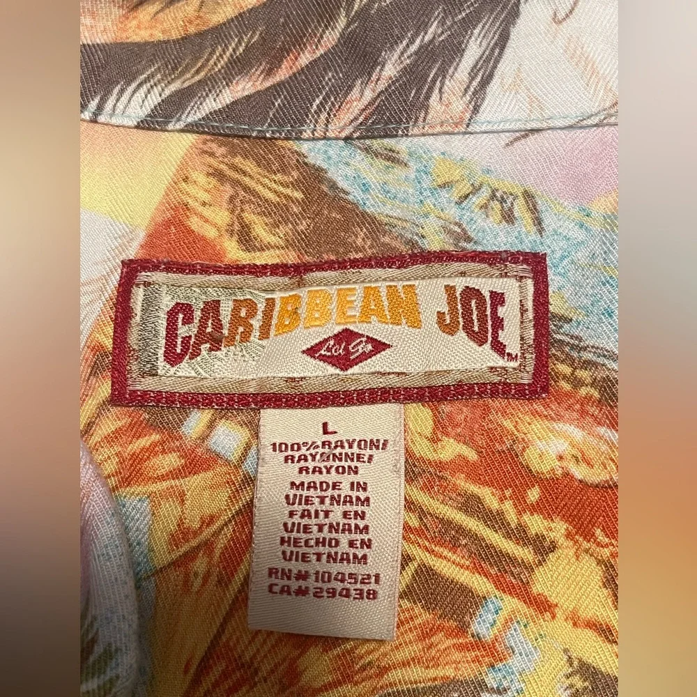 Caribbean Joe Women’s Multicolor Tropical Bahamas SS Button-Down Shirt Size L - Picture 8 of 12